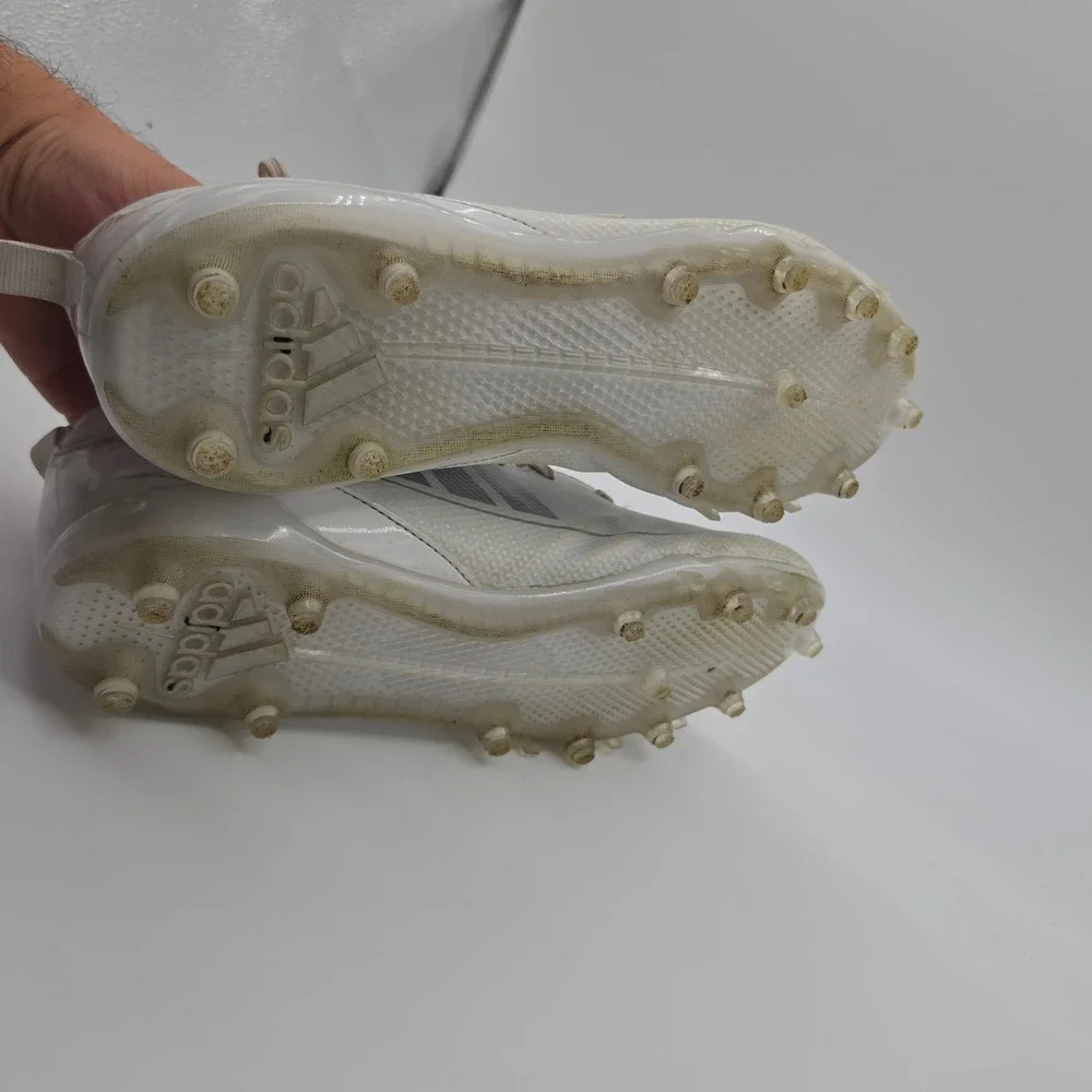 Adidas Adizero Football Cleats Mens 11 White IF2449 Low Top Athletic Shoes